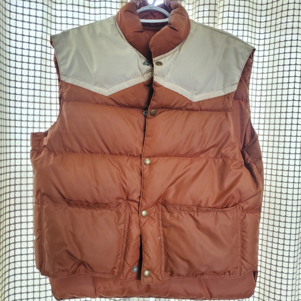 Vintage puffer vest, cowboy.